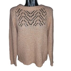 Cocogio Peach Wool Blend Made In Italy Knit Sweater Size M